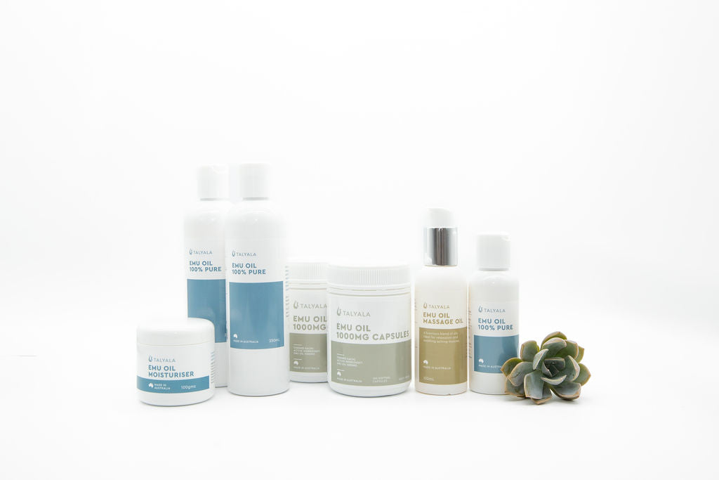 Special Mega Pack: 2 x 250ml Pure Emu Oil, 2 x Emu Oil Capsules, 1 x 100ml Pure Emu Oil, 1 x 100ml Emu Massage Oil, 1 x Moisturiser