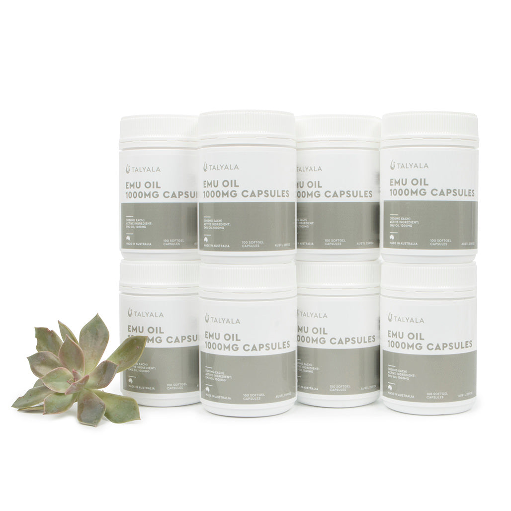 8 x Jars Emu Oil Capsules 1000mg