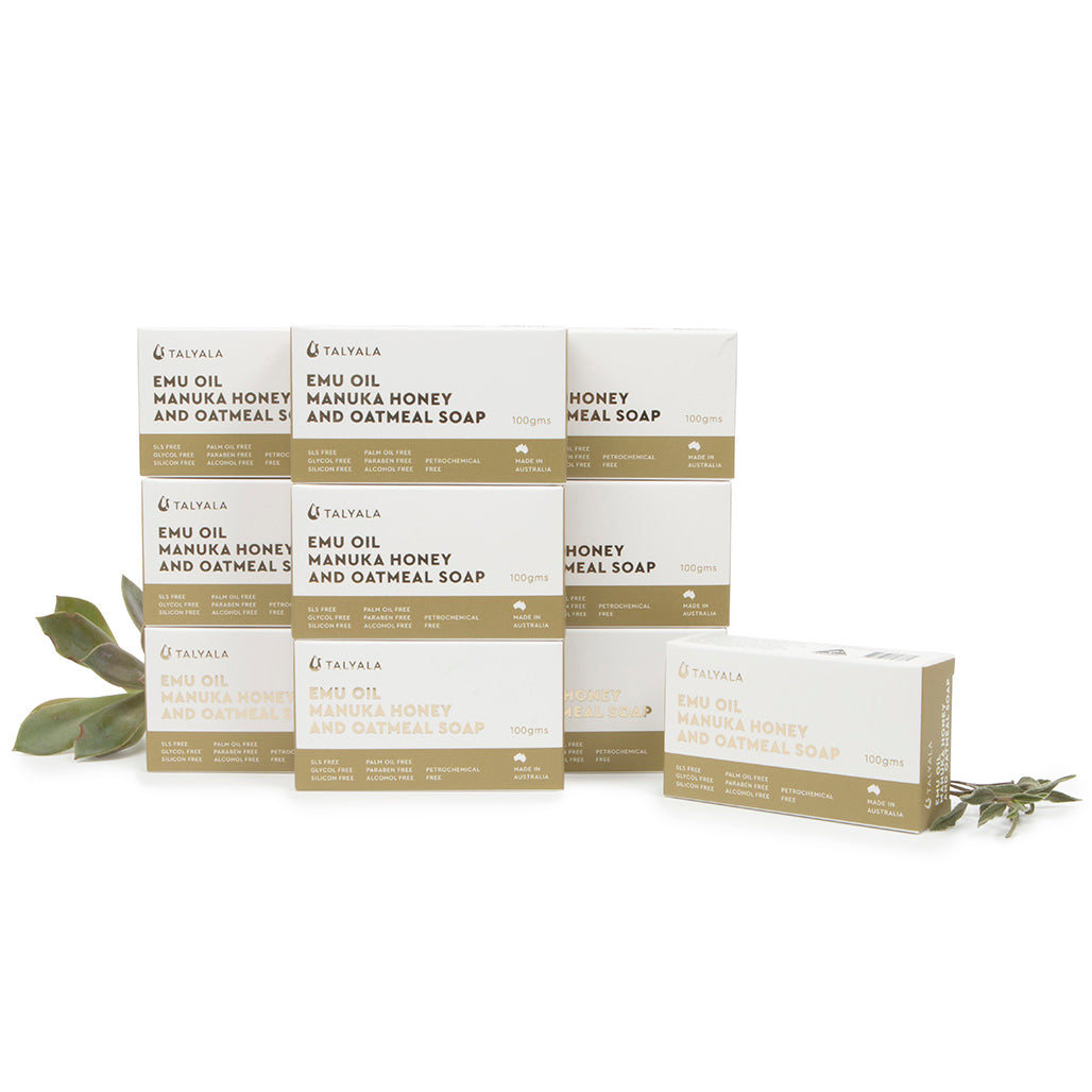 Emu Oil Soap - 10 x Manuka Honey & Oatmeal