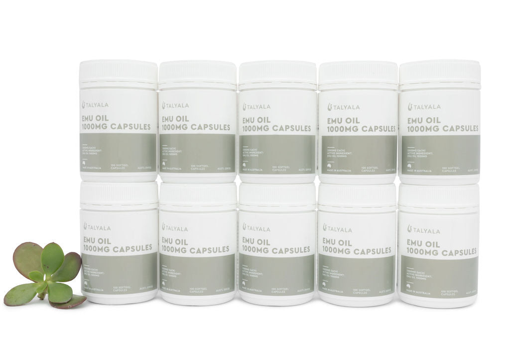 Emu Oil Capsules 1000mg - 10 Jars (100 per Jar)